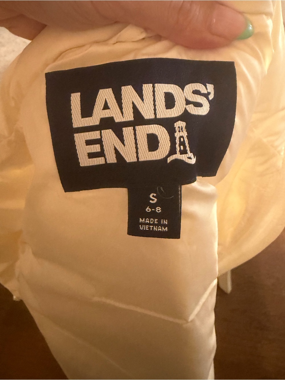 Lands’ End Women’s Puffer Vest Small 6-8 White Quilted Lightweight Full Zip - Picture 6 of 6